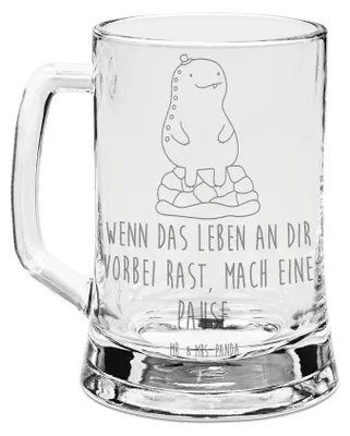 Produktbild von Mr. & Mrs. Panda Krug Schildkröte Pause - Transparent - Geschenk, Achtsam, Humpen, Gravur Bierkrug, Panzer, Seidel, Mit, Glas