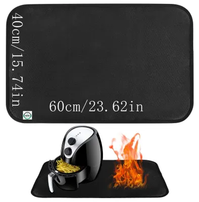 Produktbild von Feuerfeste Matte, hitzebeständige Matte, feuerfeste Matte (60 x 40 cm), hitzebeständige Matte für Küchengrills, rutschfeste feuerfeste Matte, hitzebeständige Matte für Heißluftfritteusen und Kaffeemaschinen