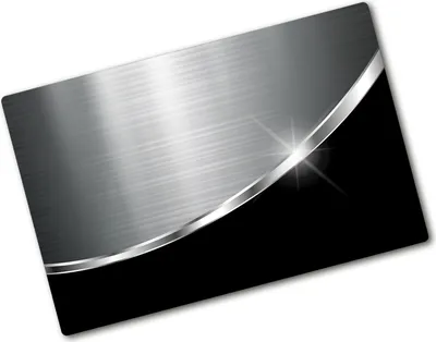 Produktbild von Tulup Glas Herdabdeckplatte - 80x52 cm - Ceranfeldabdeckung Spritzschutz Glasabdeckplatte - Einteilig - Material-Textur - Metall Schwarz - Silber