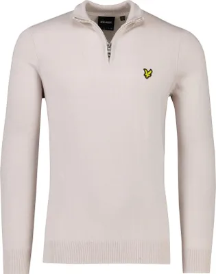 Zdjęcie produktu dla Lyle & Scott sweter beżowy jednokolorowy slim fit bawełna