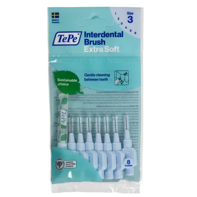 Produktbild von TePe Extra Soft Interdentalbürsten 0,6 mm hellblau 8 Stück
