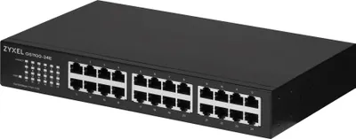 Produktbild von Zyxel GS1100-24E, Unmanaged, Gigabit Ethernet (10/100/1000), Rack-Einbau, Wandmontage