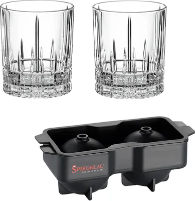 Produktbild von Spiegelau Perfect Serve Ice Ball Set, 2 DOF Tumbler + Eisball-Form, Glas, Transparent, 368 ml, 4500276