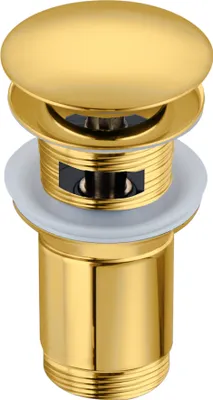 Zdjęcie produktu dla Korek Balneo click-clack uniwersalny z przelewem mosiądz 66 mm x G1 1/4 złoty