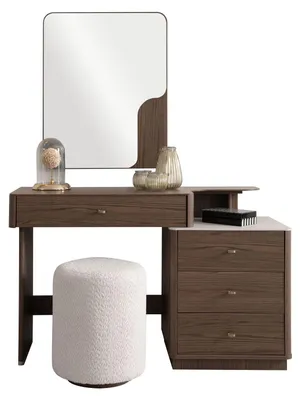 Image de Coiffeuse marron miroir design chambre à coucher