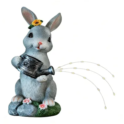 Produktbild von Solar Kaninchen Figur mit Lichterkette für den Garten – Wetterfeste Gartendeko als lustiger Hase, ideal für Terrasse und Wohnzimmer