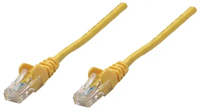 Produktbild von Intellinet Premium Netzwerkkabel, Cat6a, S/FTP, 100% Kupfer, Cat6a-, LS0H, RJ45-Stecker/RJ45-Stecker, 0,25 m, gelb, 0,25 m, Cat6a, S/FTP (S-STP), RJ-45, RJ-45, Gelb