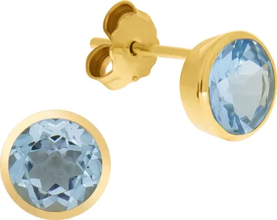 Produktbild von Fascination by Ellen K. Ohrstecker 585/- Gelbgold Blautopas