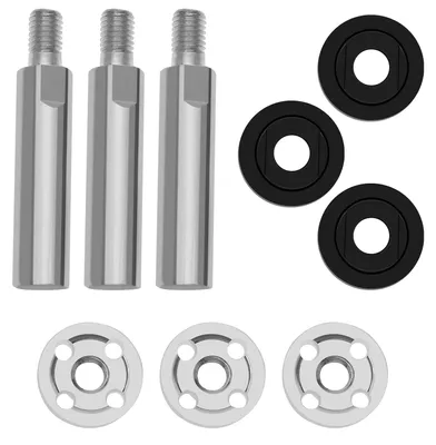 Immagine prodotto di Set di 3 prolunghe per smerigliatrice angolare tipo 100, con piastre di pressione, leva e adattatore per macchina con filettatura M10, compatibile con smerigliatrici angolari/levigatrici tipo 100