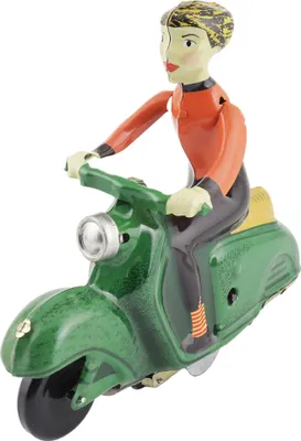 Produktbild von Blechspielzeug, Mädchen auf Roller, grün