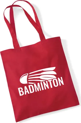 Produktbild von Huuraa Jutebeutel Badminton Federball 10 Liter Classic Red Baumwolle Tasche Geschenkidee