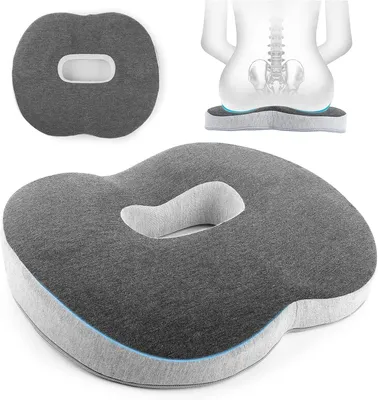 Productafbeelding van Orthopedisch zitkussen van traagschuim, ergonomisch, 40x40x7 cm, geschikt voor rolstoelen en auto's