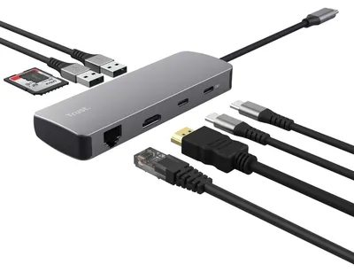 Image de Trust Hub USB-C 8-en-1 HDMI 4K 60 Hz Gigabit Ethernet