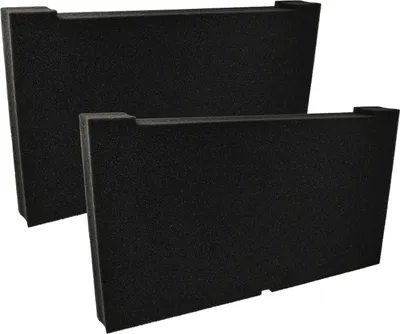 Two black foam inserts are shown against a white background.