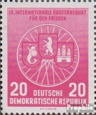 Produktbild von Briefmarken DDR 1956 Mi 522I, Strich im E von REPUNLIK (Feld 8) gestempelt Radfernfahrt