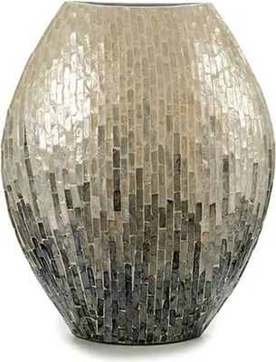 Produktbild von Perlmuttgraue Holzvase dm (18 x 44,5 x 40 cm)