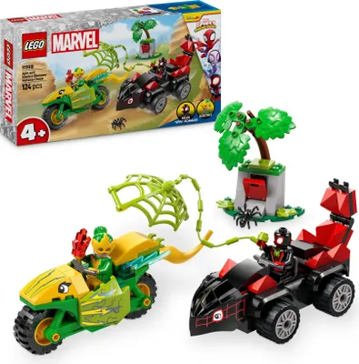 Produktbild von LEGO Marvel Actionspaß mit Spin und Electro in ihren Dino-Flitzern, baubares Superheldenauto für Jungen und Mädchen ab 4 Jahren, Helden Set mit Spielzeug Auto, Spidey und seine Super-Freunde 11198