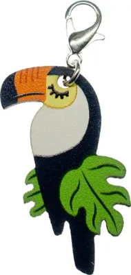 Produktbild von Tukan Charm Miniblings Zipper Pull Anhänger Vogel Exotisch Papagei Urwald Holz