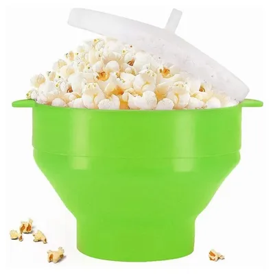 Silikon-Popcorn-Popper für Mikrowelle, faltbar, 1 Stück, grün