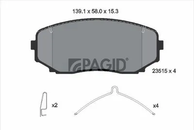 Produktbild von PAGID Bremsbeläge Satz Vorne Bremsklötze für MITSUBISHI OUTLANDER III (GGW, GFW, ZJ) T3176N