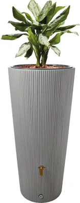 Immagine prodotto di 4rain VASO DECOR 2in1 serbatoio per pioggia 220 litri grigio zinco incl. ciotola per piante