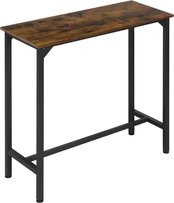 Produktbild von EUGAD Bartisch, Küchentisch, für Bar Bistro Kücheninsel, aus Holzwerkstoff Metall, 100x100x40cm, Vintage Braun + Schwarz