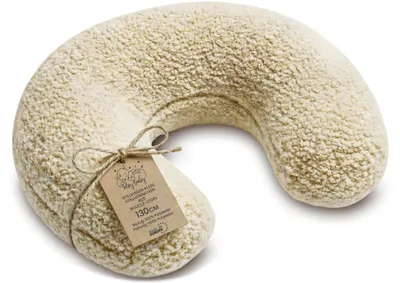 Produktbild von Totsy Baby Stillkissen klein 130 cm C-Form Nursing Pillow Stillmond Stützkissen – Abnehmbarer Bouclé Bezug ergonomisch waschbar zum Stillen Breastfeeding Pillow – Cremefarben