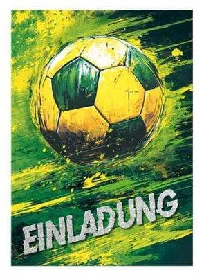 Produktbild von Einladungskarte Kinder A6 12er Sets [Fußball]
