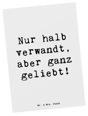 Produktbild von Mr. & Mrs. Panda Postkarte Spruch Halbbruder Liebe - Weiß - Geschenk, Geschwister, Erinnerung, Fotokarte, handgemacht, Ansichtskarten, Postkarten, Dankeschön, Familie