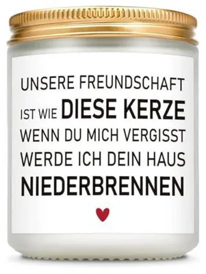 Produktbild von Duftkerze im Glas Lavendel Sojawachs mit humorvollem Spruch