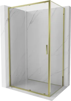 Image de Cabine de douche coulissante Mexen Exo 100 x 80 cm, transparent, or - 8151-100-080-50-00