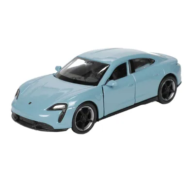 Productafbeelding van Auto Welly Porsche Taycan Turbo S, metaal/plastic, 12 cm, 4 kleuren, met pull-back functie, 12 stuks per doos