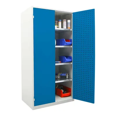Produktbild von STIER Werkstattschrank LP 1940x1000x600mm enzianblau, Werkzeugschrank, Blechschrank, Schubladenschrank, Metallschrank