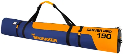 Produktbild von BRUBAKER Skitasche Carver Pro - Gepolsterter Skisack für 1 Paar Ski und Stöcke - Reißfest & Robust - Blau Orange - Skihülle - 190 cm