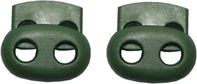 Produktbild von Kordelstopper oval mit 2 Löchern in grün, 2 Stück
