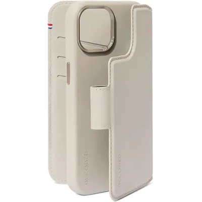Immagine prodotto di DECODED Custodia protettiva rimovibile 2 in 1 per Apple iPhone 15 Pro Max - Pelle europea di alta qualità - Custodia portacarte - Custodia in pelle - Compatibile con MagSafe - Beige argilla
