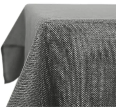 Produktbild von Tischdecke Leinenoptik Abwaschbar Wasserabweisend Lotuseffekt 200x137 cm Grau