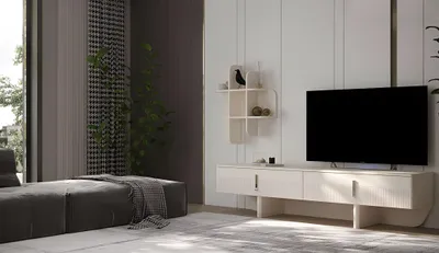 Immagine prodotto di Elegante mobile TV con ante strutturate e design moderno Mobili di stile
