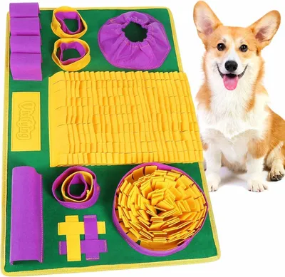 Immagine prodotto di Tappeto annre per cani Vivifying per gioco interattivo di alimentazione giallo-viola-verde
