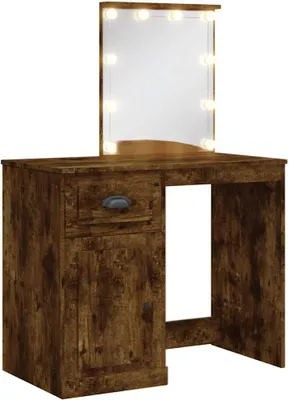 Obrázok produktu pre vidaXL Toaletný stolík s LED osvetlením Smoked Oak 90x42x132,5 cm