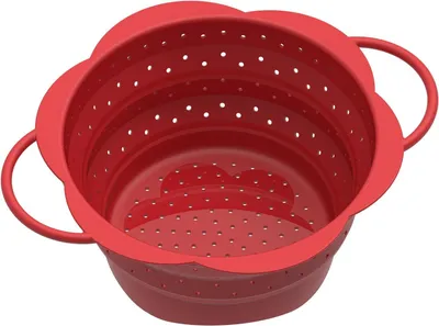 Produktbild von Kochblume Faltsieb S rot Silikon, Edelstahl 22939.04