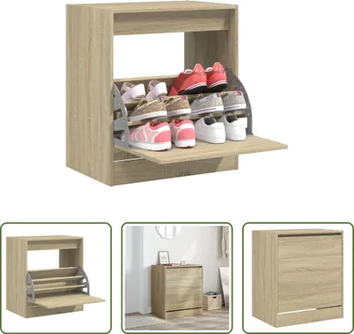 Obrázek produktu pro The Living Store Botník Sonoma dub 60x42x69 cm Materiál na bázi dřeva