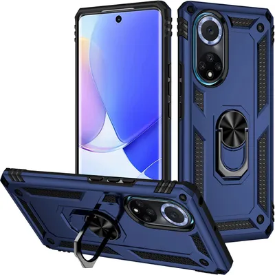 Produktbild von Honor 50 Hülle, Dual Layer Robust Militäre Schutzhülle mit Ringhalterung Ständer für Honor 50 Blau