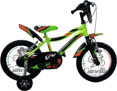 Produktbild von Kinderfahrrad MTB Canellini VORTEX 14" - Grun/Schwarz/Orange
