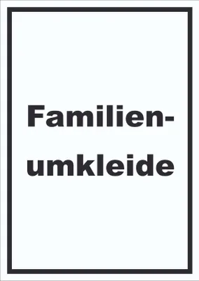 Produktbild von Familienumkleide Schild mit Text hochkant A1 Rückseite selbstklebend