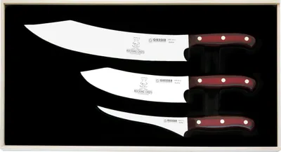 Produktbild von Giesser Messer PremiumCut 3er Set BBQ Messer 30cm 20cm 17cm  Micarta RockingChef