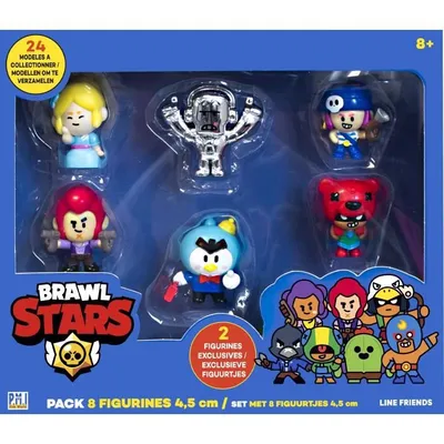 Productafbeelding van Brawl Stars – Set van 8 figuurtjes van 4,5 cm – Lotnummer 2 – Verzamelobjecten – Videogames – Lansay
