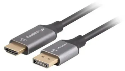 Immagine prodotto di Lanberg CA-DPHD-20CU-0018-BK cavo video adattatore 1,8 m DisplayPort HDMI Tipo A (Standard) Nero, Argento