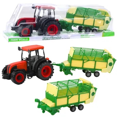 Immagine prodotto di Trattore Agricolo Con Rimorchio Verde E Giallo Rosso 50 Cm