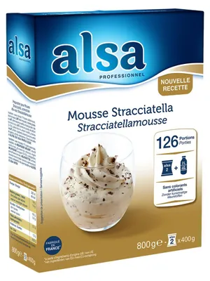 Produktbild von Alsa Stracciatella Mousse 800g – Cremige Schokoladenmousse mit Schokostückchen